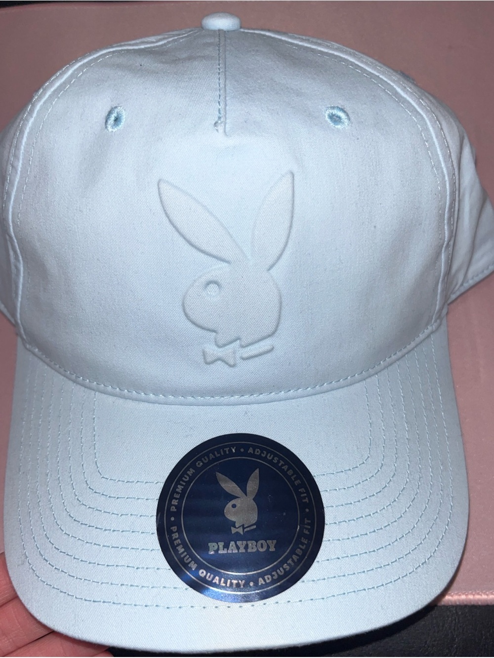 Brand NEW Playboy light blue dad hat with adjustable band